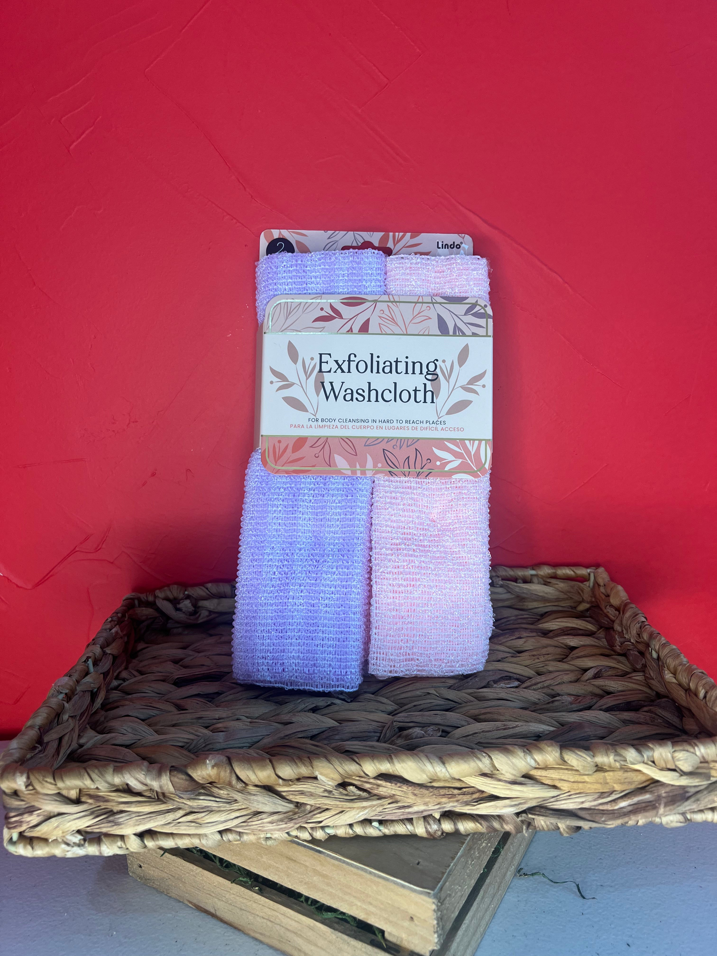 CINDALOG Dual-Sided Exfoliating Washcloths - 3 Pack, Terry & Scrub Surface | For Face & Body - View #2