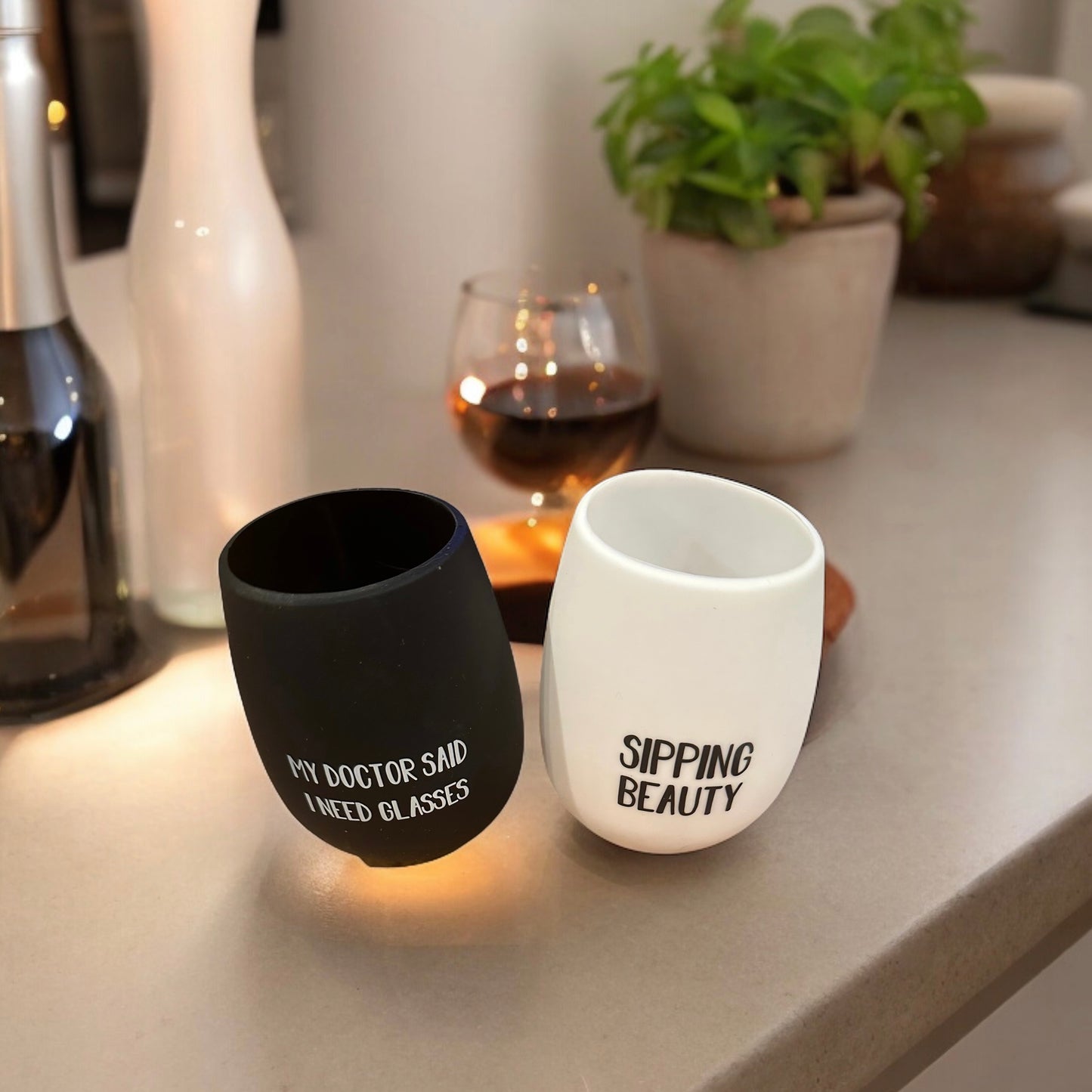 Mud Pie Silicone Wine Glasses
