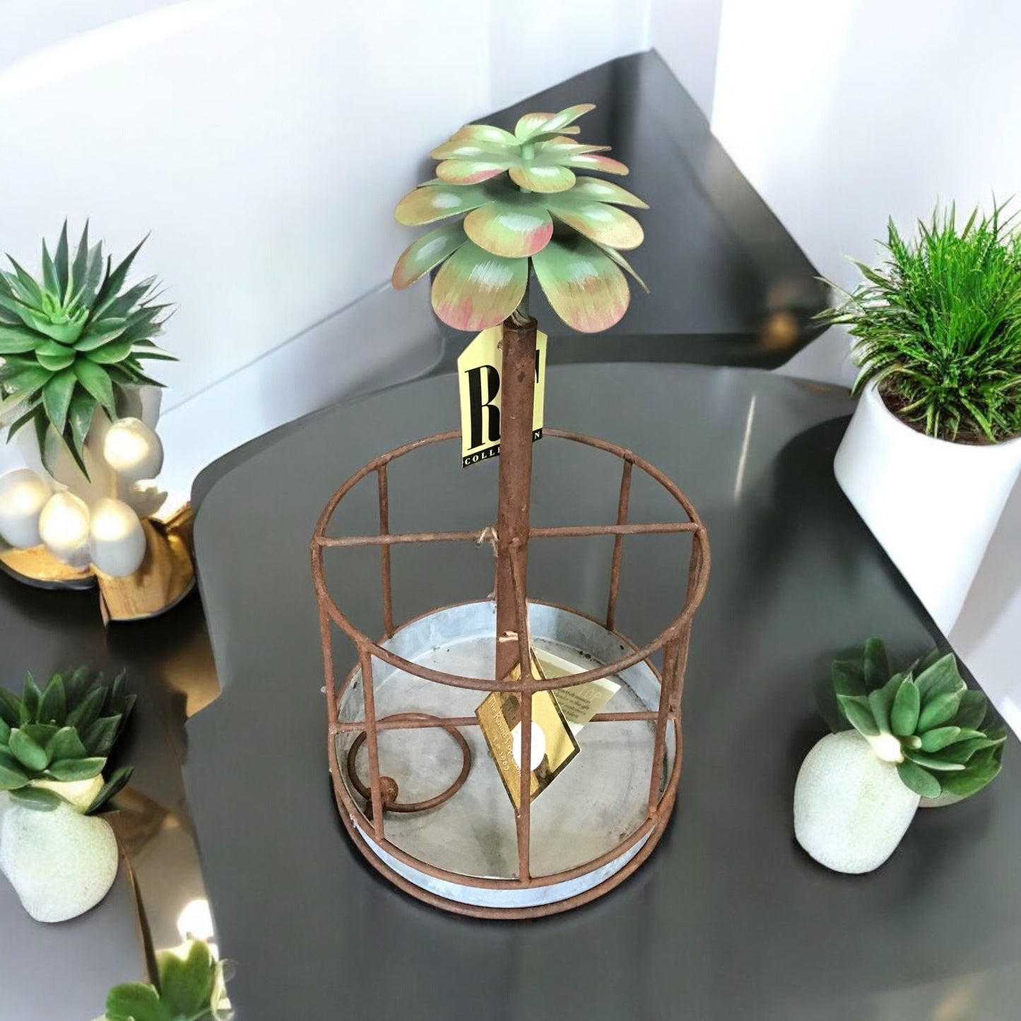 Metal Succulent Finial
