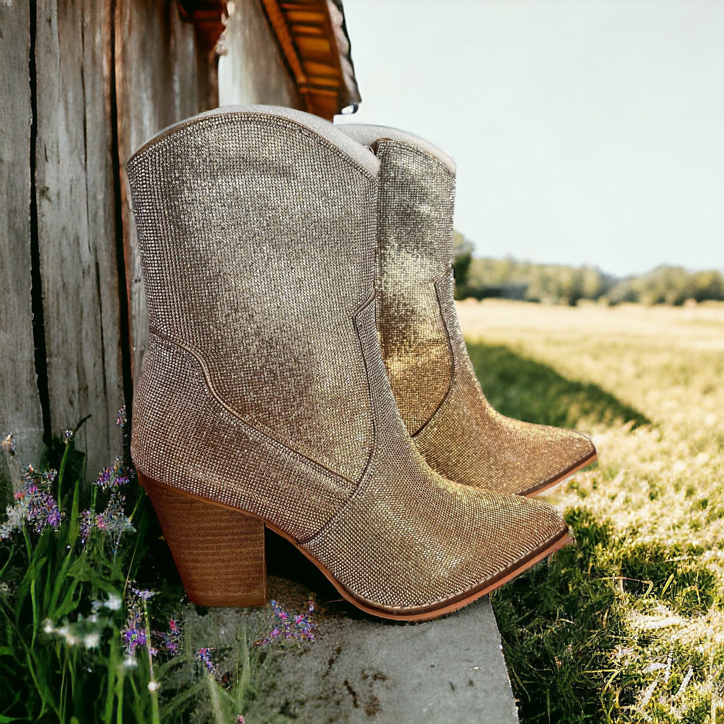 Gold& Silver Ombré Boots