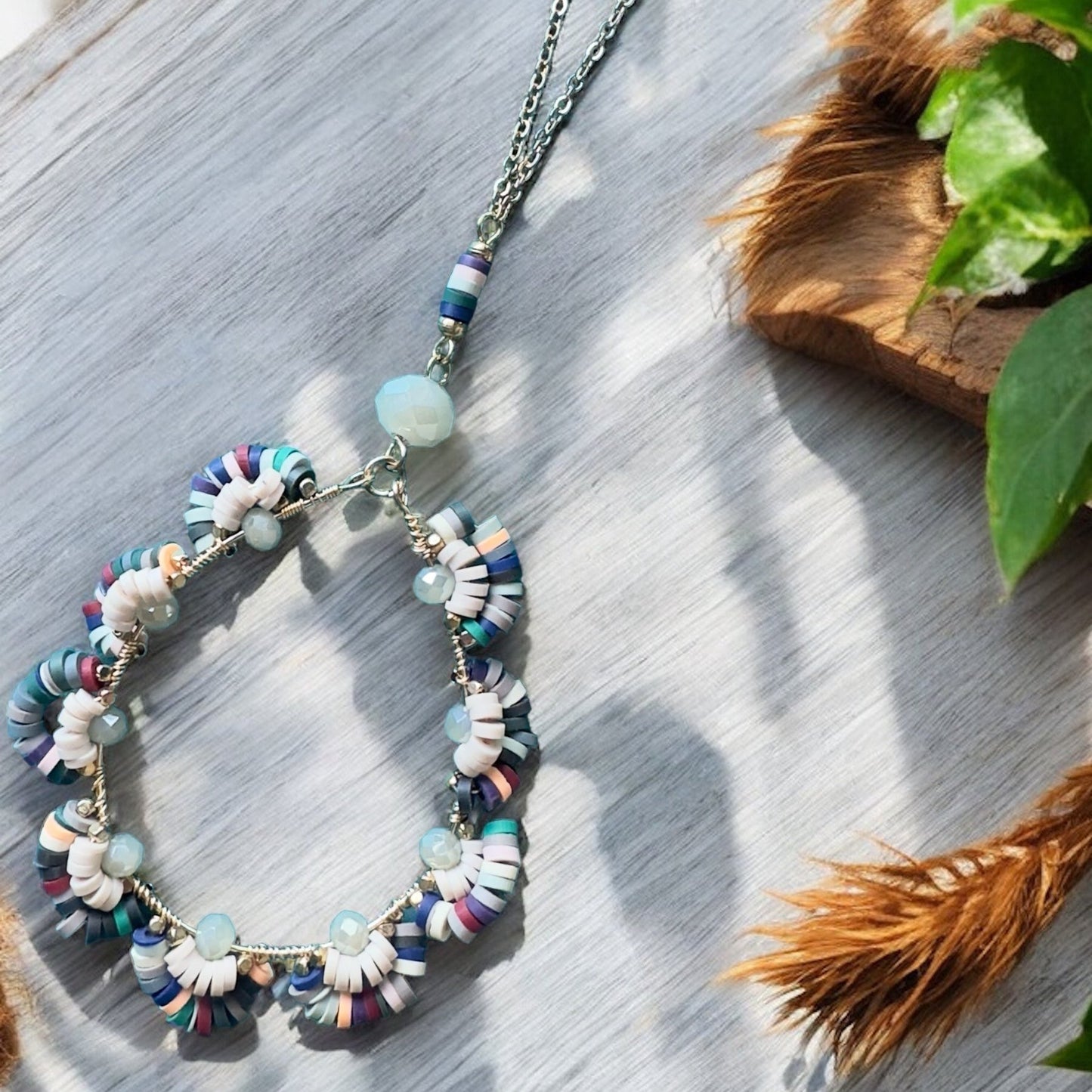 Multicolored Teardrop Pendant Necklace