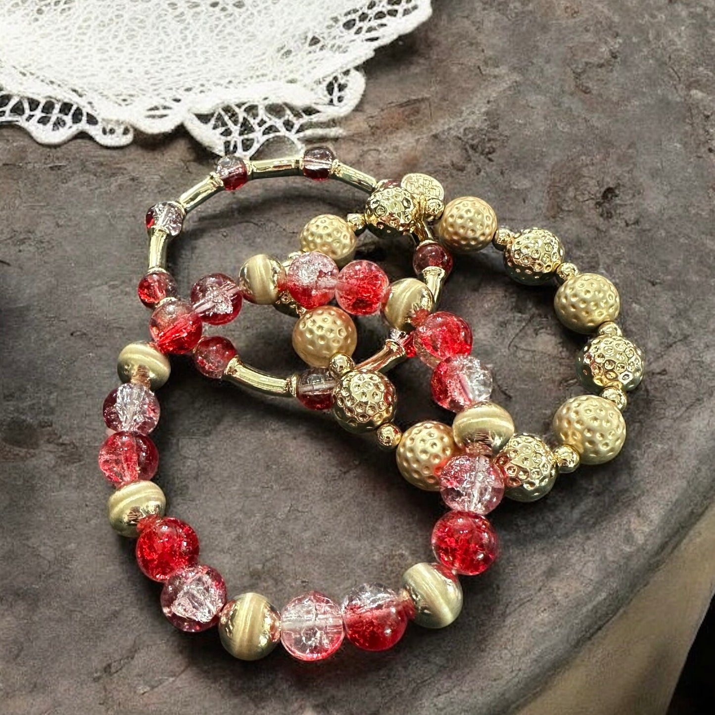 Ombré Crackle Bracelet Set