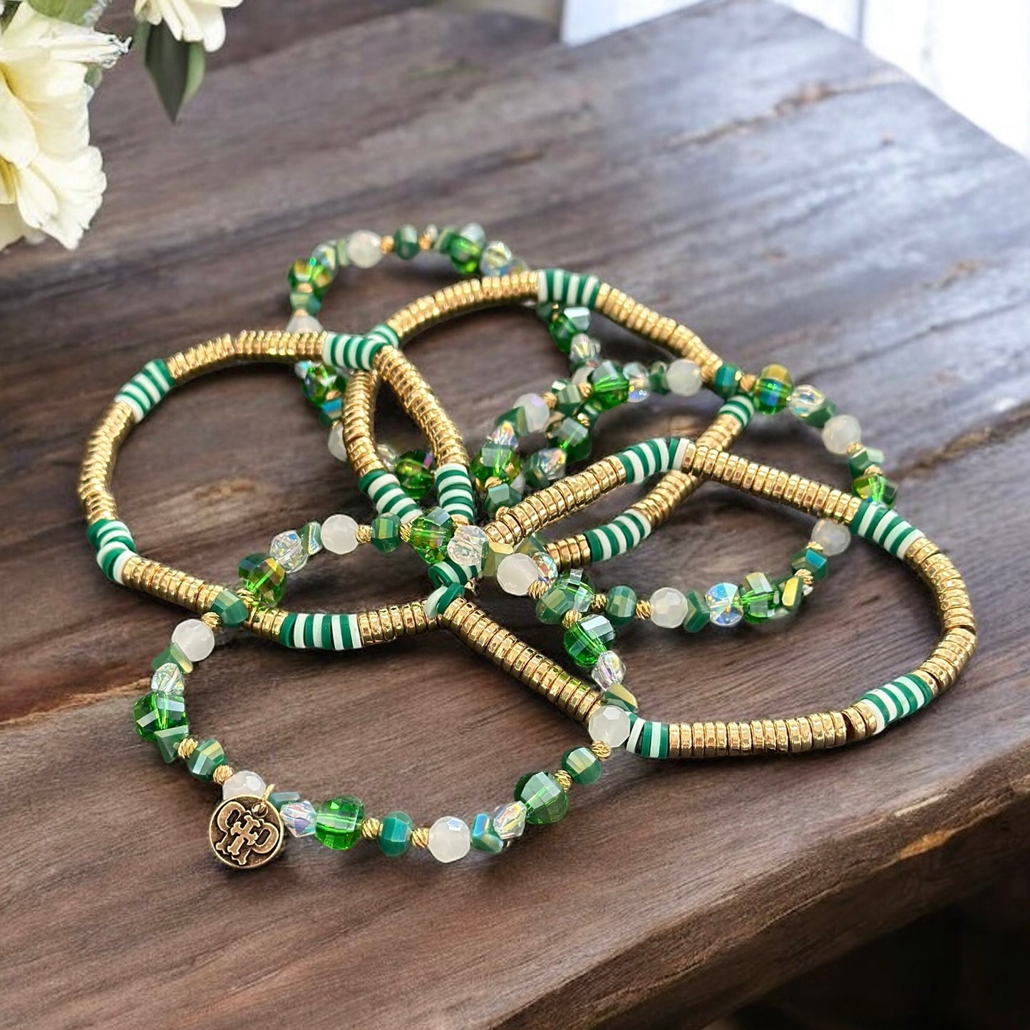 Disc-Beaded Bracelet Set