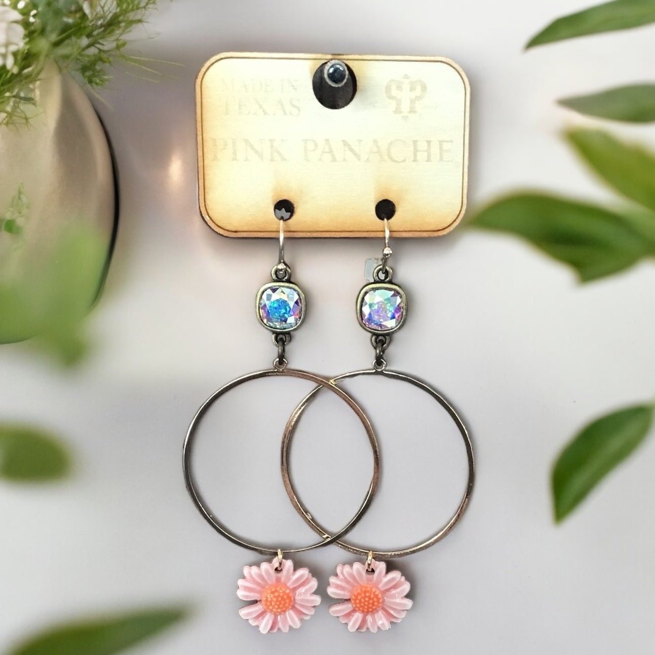 Floral Hoop Earrings