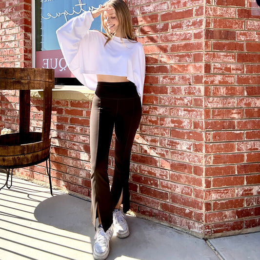 White Oversized Cropped Long Sleeve