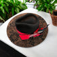 Black & Red Charlie Horse Felt Hat