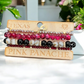 Maroon & Black Marble Bracelet Set