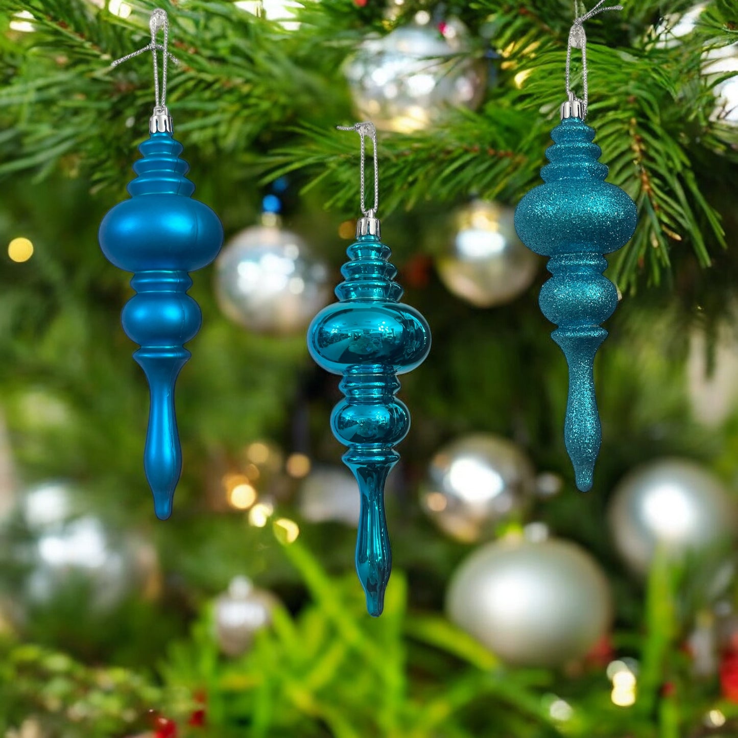 Blue Shatterproof Christmas Ornament