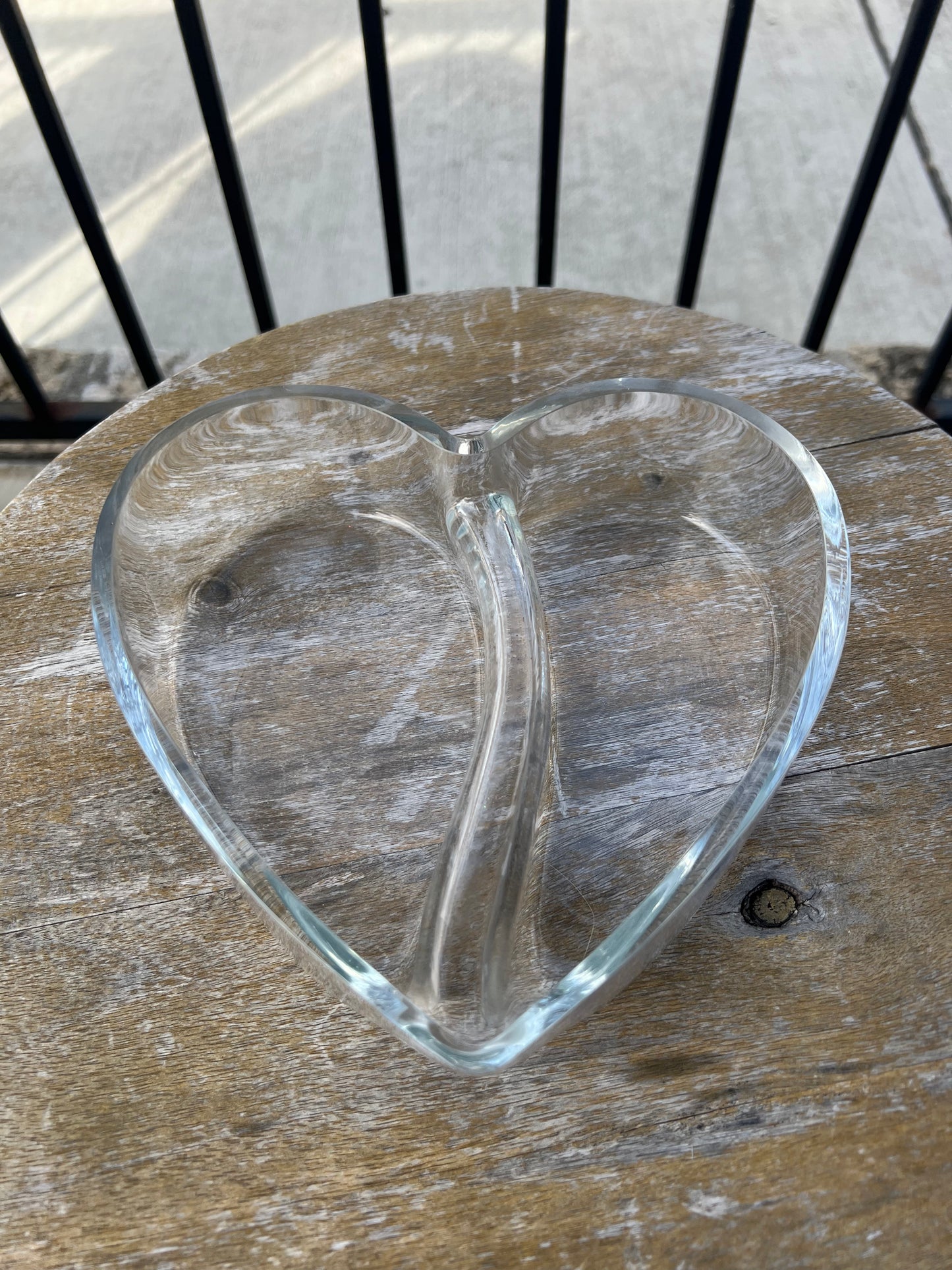 Glass Crystal Heart Shaped Dish