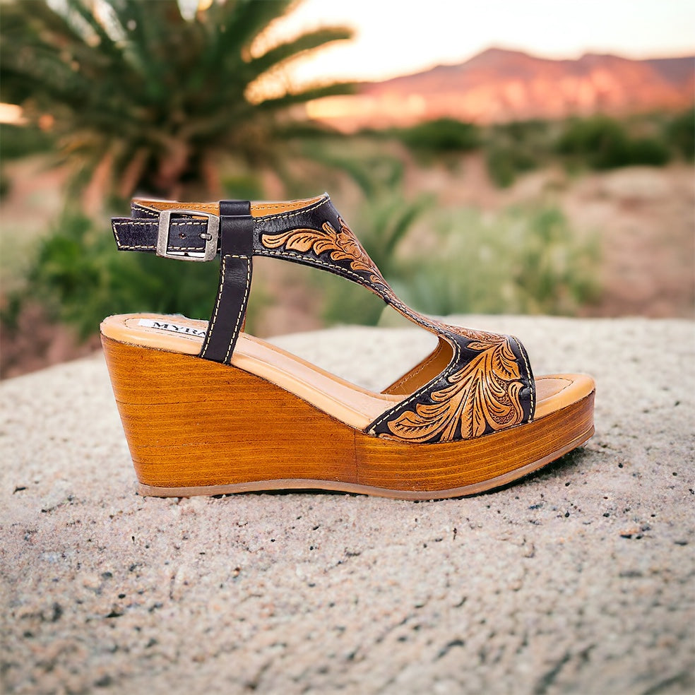 Talitha Hand-tooled Wedge Shoe