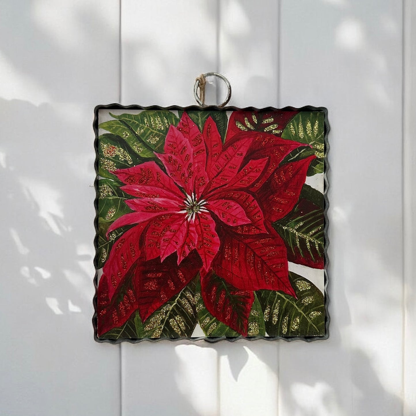 Mini Brilliant Poinsettia Charm