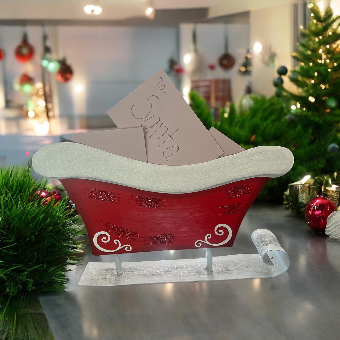 Round top sleigh letter holder