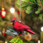 Cardinal & Pine Glass Ornament