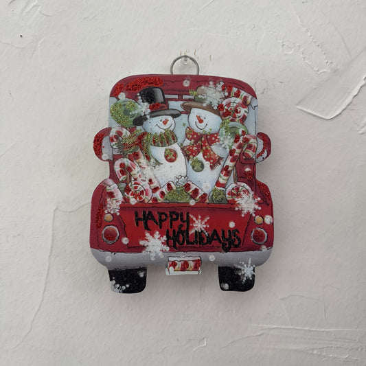 Snowman & Candy Canes Truck Charm