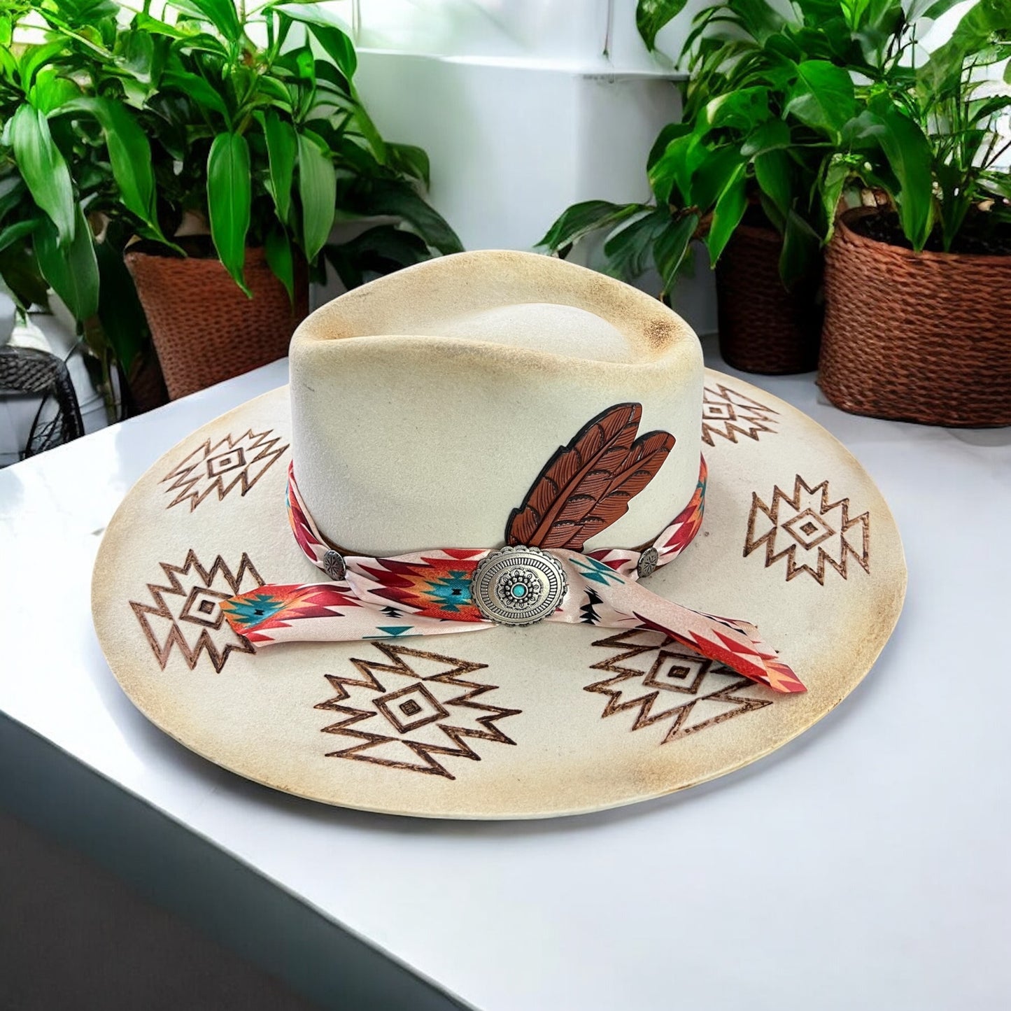 Cream Charlie Horse Aztec Felt Cowgirl Hat