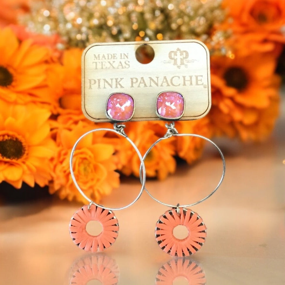 Orange Wrapped Hoop Earrings