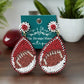 Seed Beaded Football Earrings