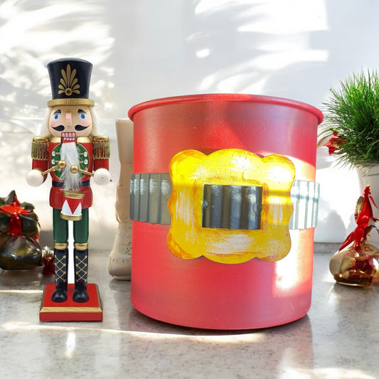 Round top Santa theme metal jar