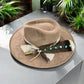 Cream & Tan Suede Hat