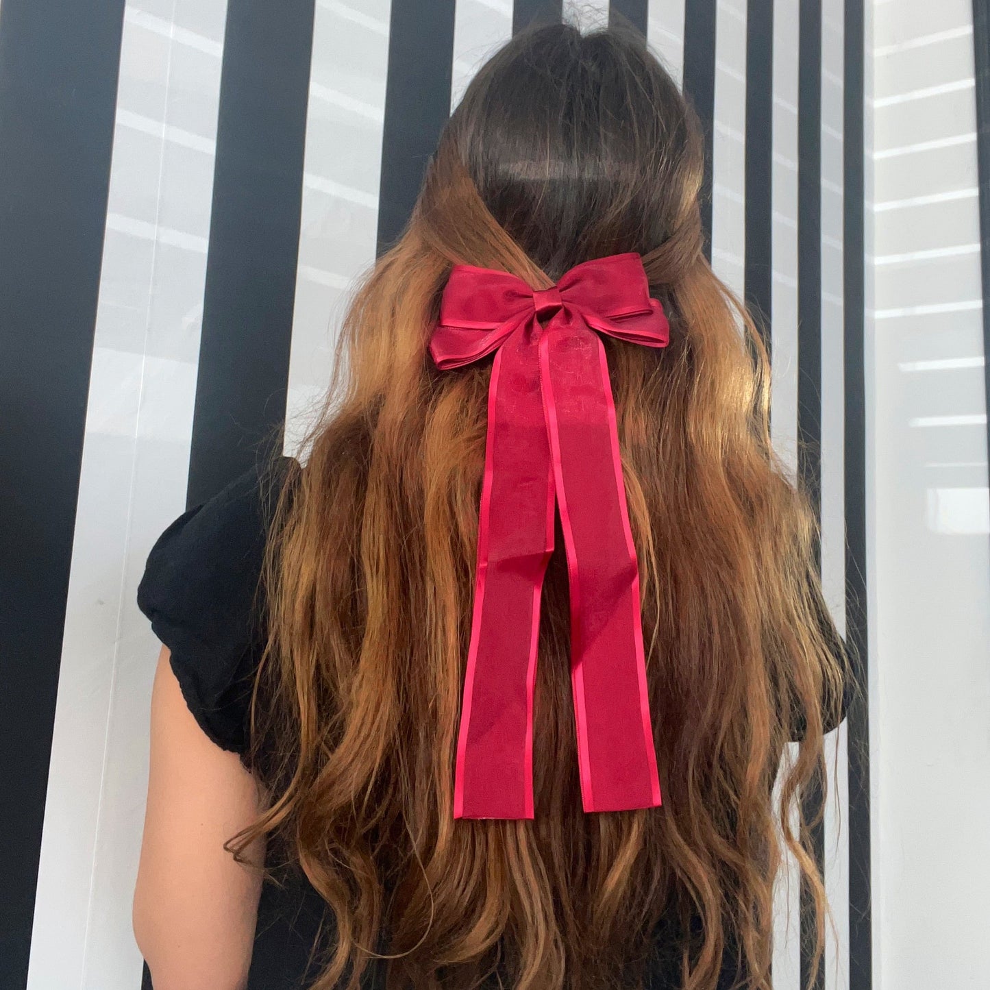 Satin Maroon Clip-On Bow