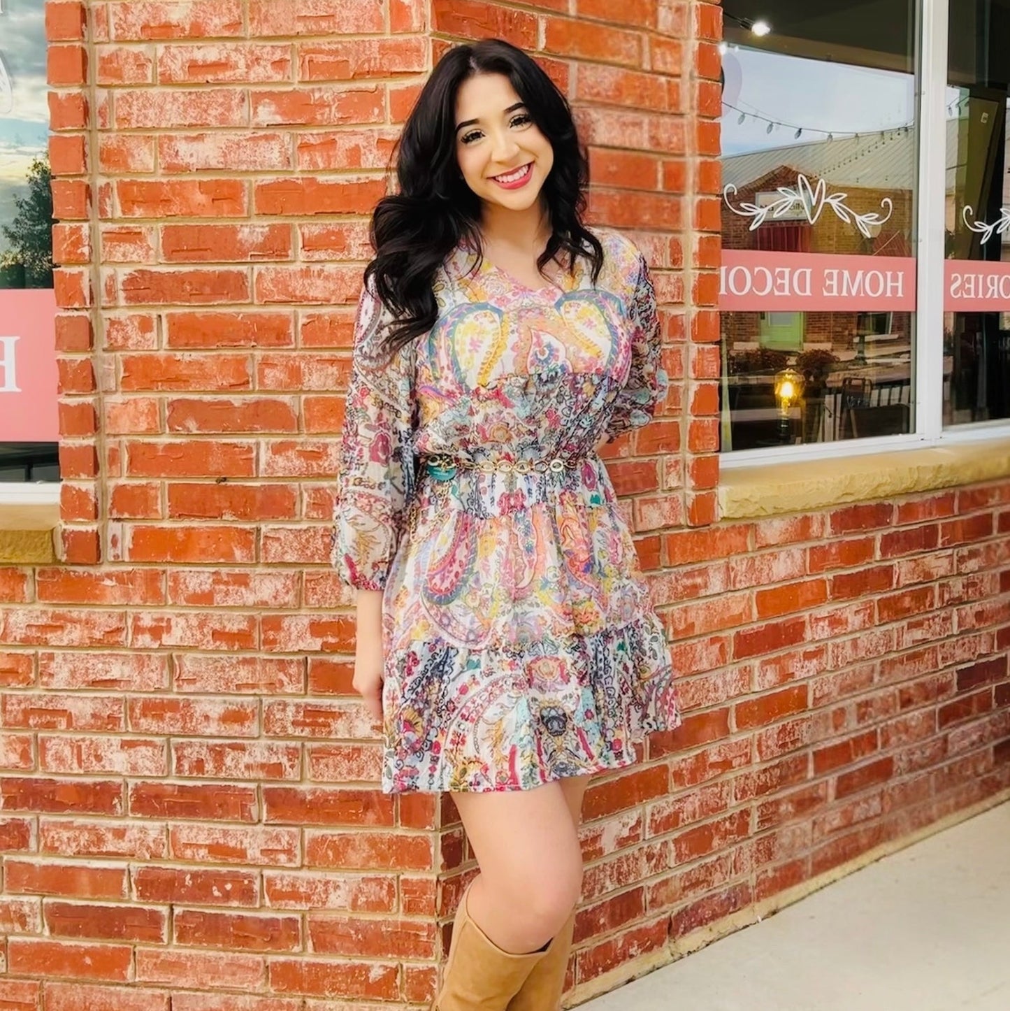 Boho Multicolor Paisley Dress