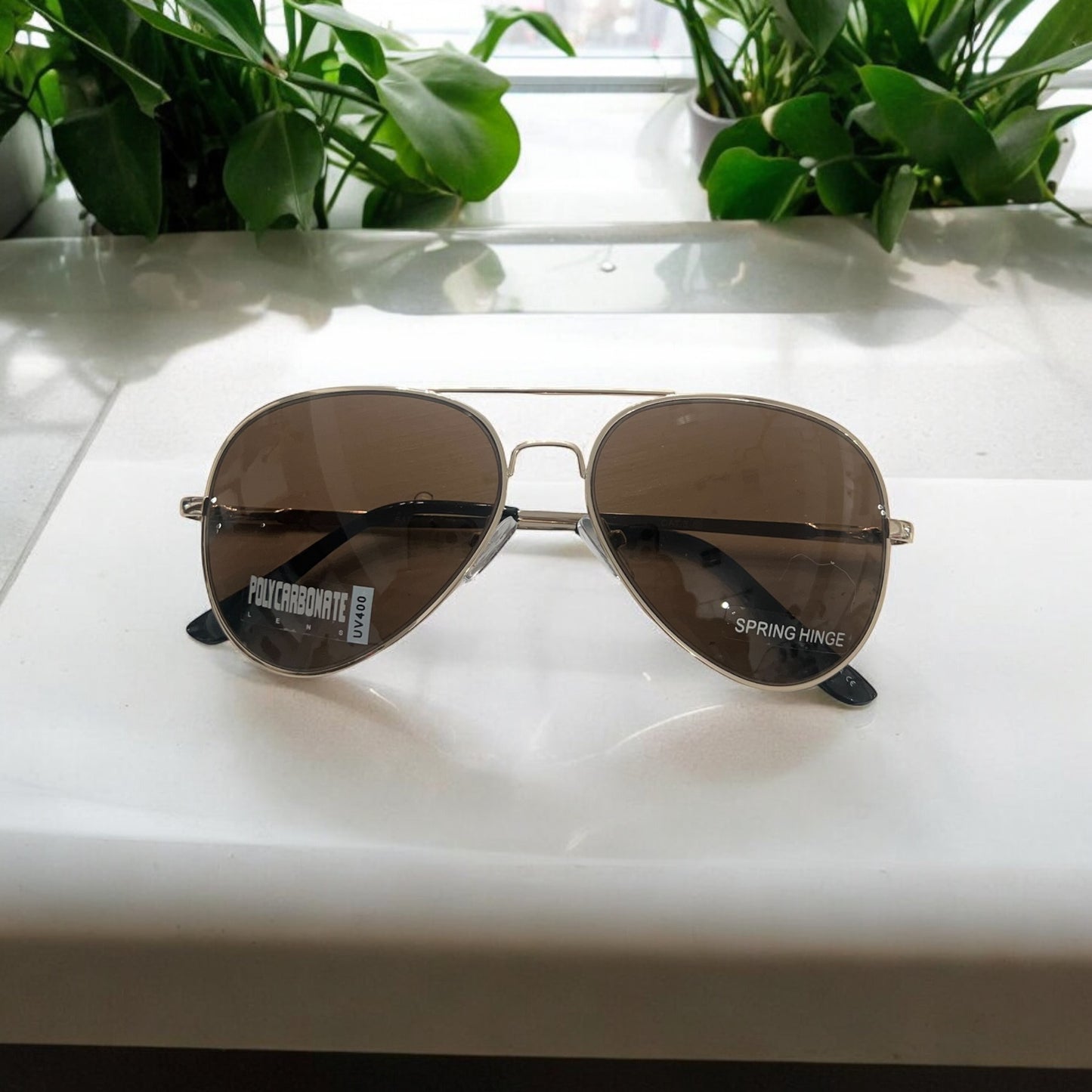 Aviator Sunglasses with Gold Trim