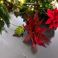 Bejeweled Poinsettia Long Stem Flower Decor