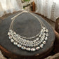 Silver and Clear Beaded Tier Necklace