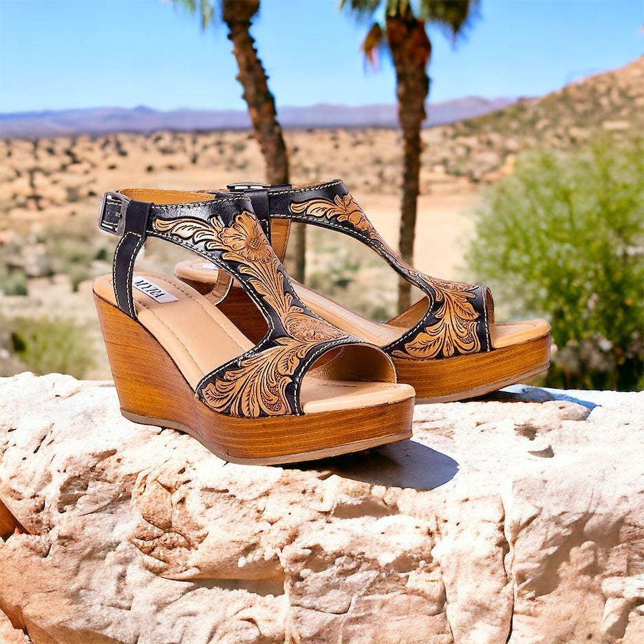 Talitha Hand-tooled Wedge Shoe