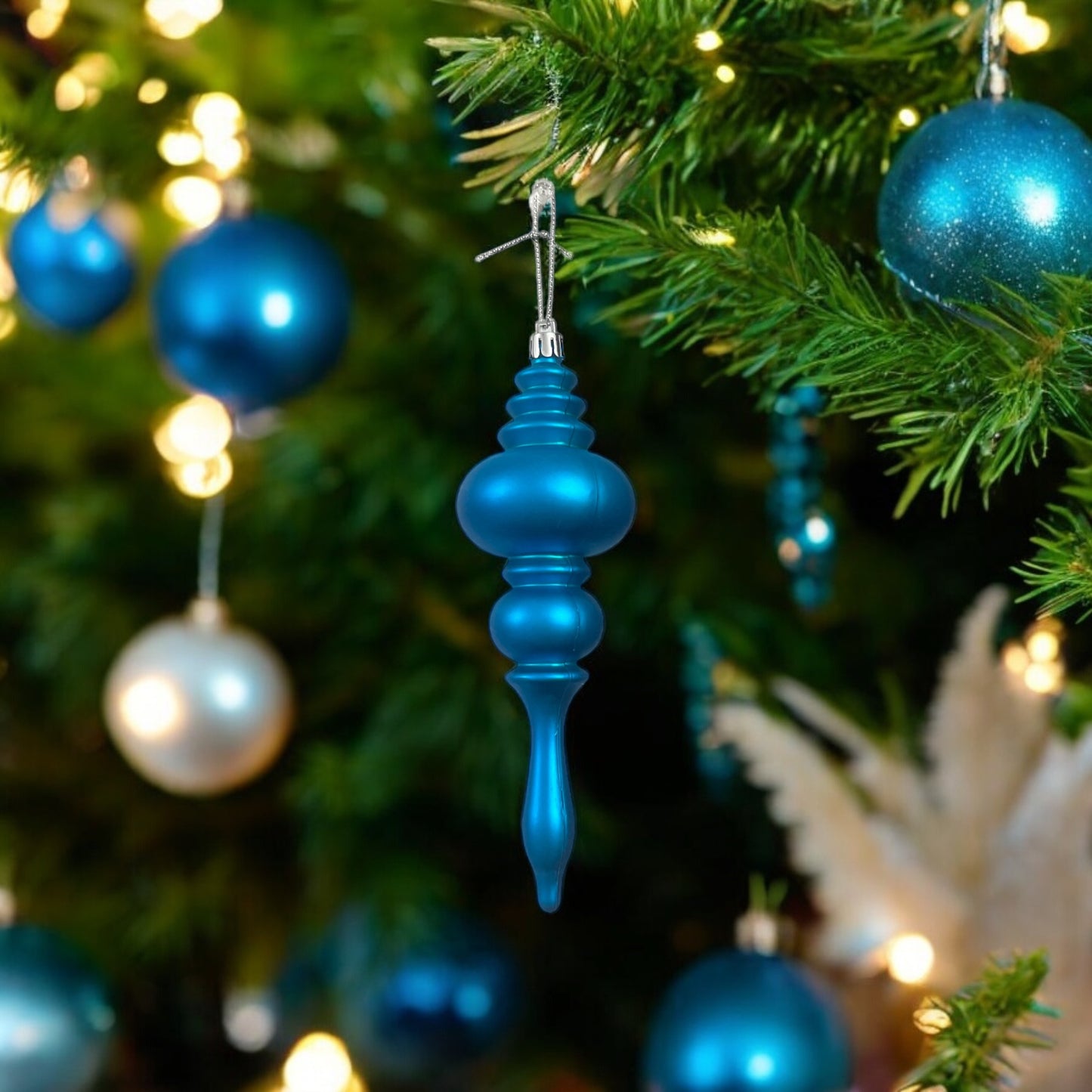 Blue Shatterproof Christmas Ornament