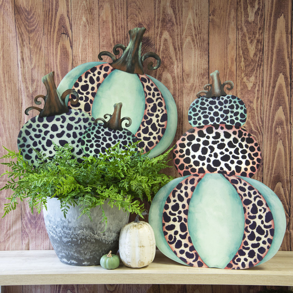 Mint & Leopard Striped Pumpkin