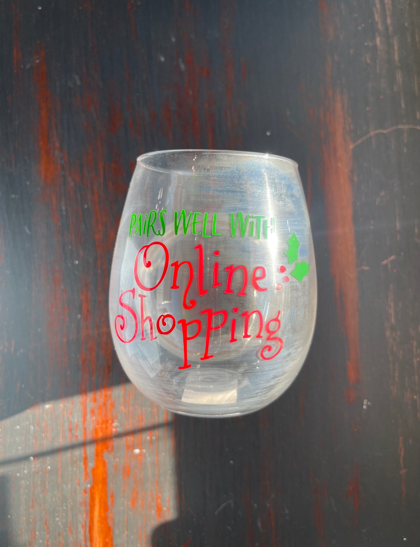 Burton + Burton “Online Shopping” Wine Glass