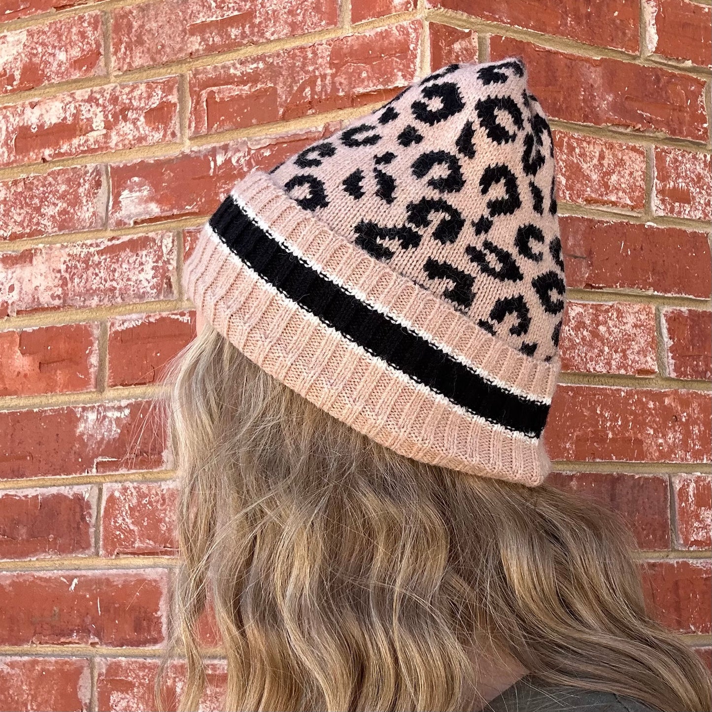 Knit Cheetah Print Beanie