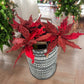 Bejeweled Poinsettia Long Stem Flower Decor