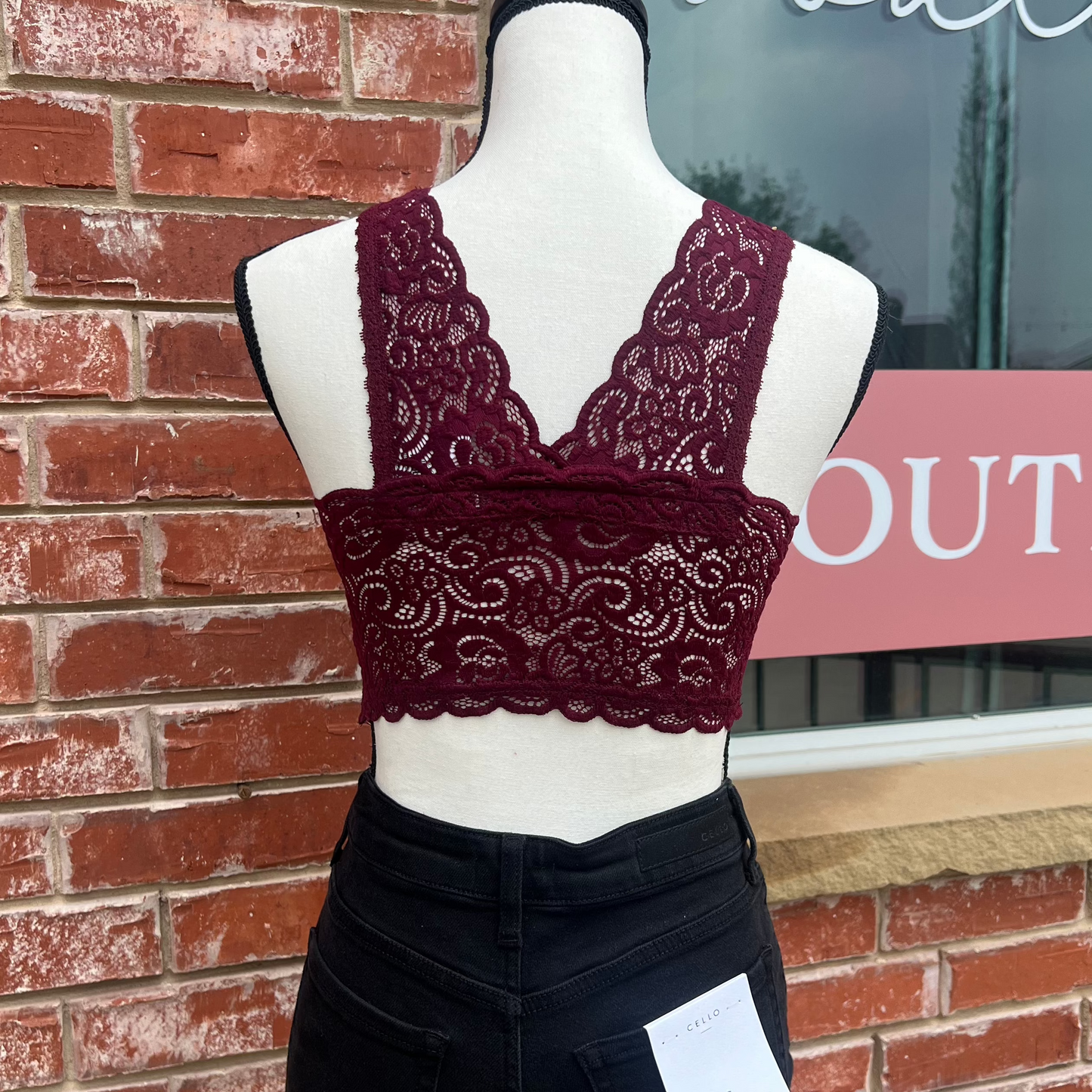 Lace Burgandy Bralette