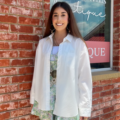 White Oversized Button Down