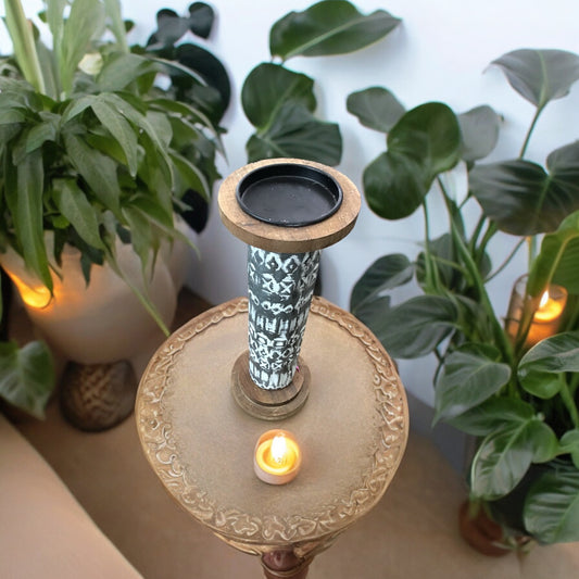 Embossed Metal Candlestick