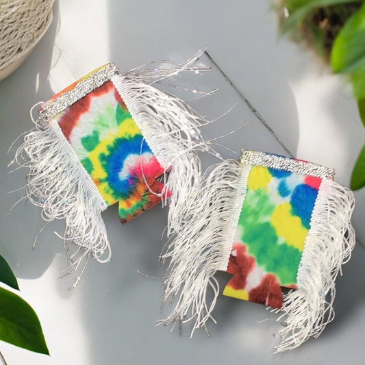 Tie-Dye Fringed Koozie