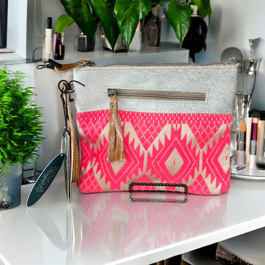 Myra Pink Aztec Wristlet