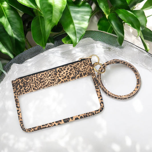 Animal Print Transparent Wristlet