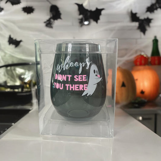 “Whoops, Didn’t See You There” Wine Glass