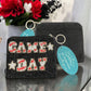 Game Day Red and White Beaded Coin Purse