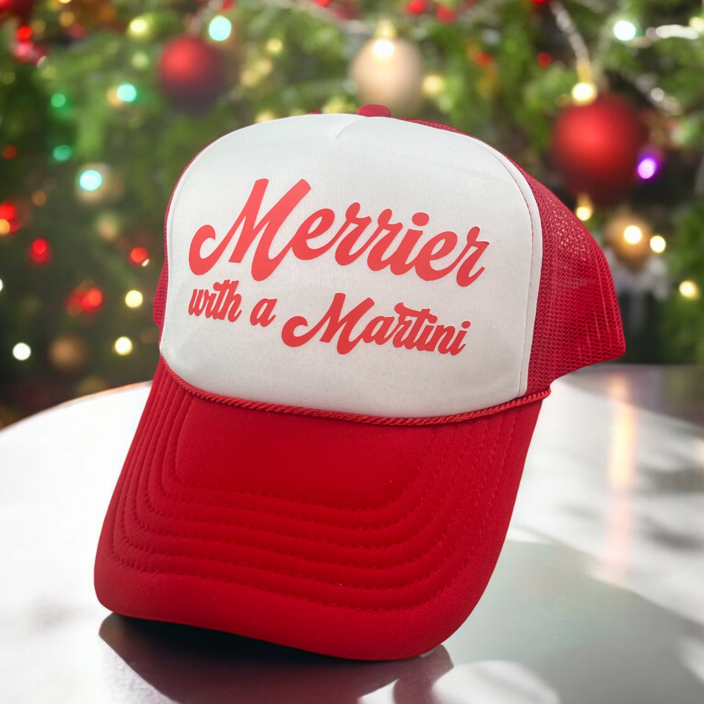 “Merrier with a Martini” Trucker Hat