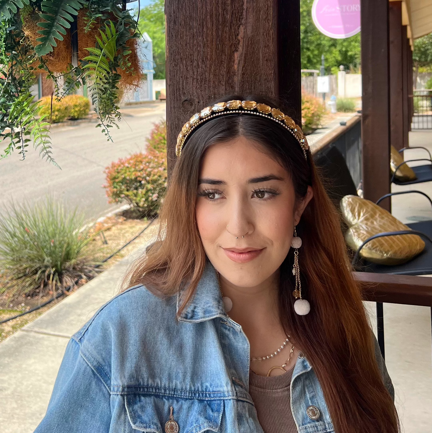 Black & Gold Jeweled Headband