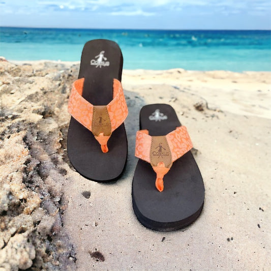 Ahoy Peach Leopard Flipflop