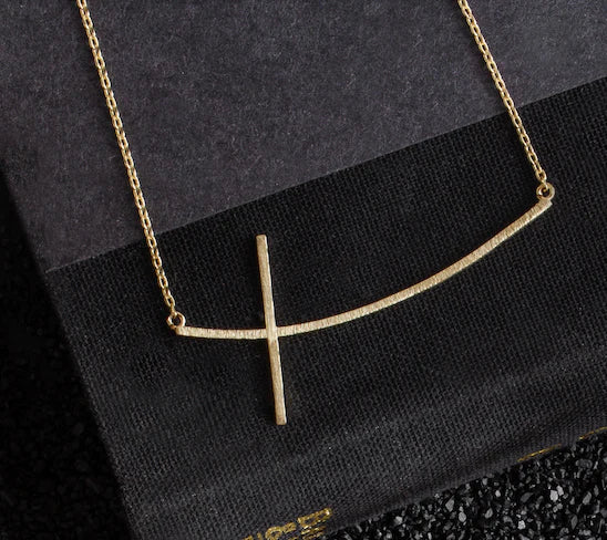 Splendid Iris Cross Necklace