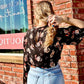 Black Floral & Lace Blouse