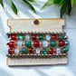 Red, Green, & White Bracelet Set