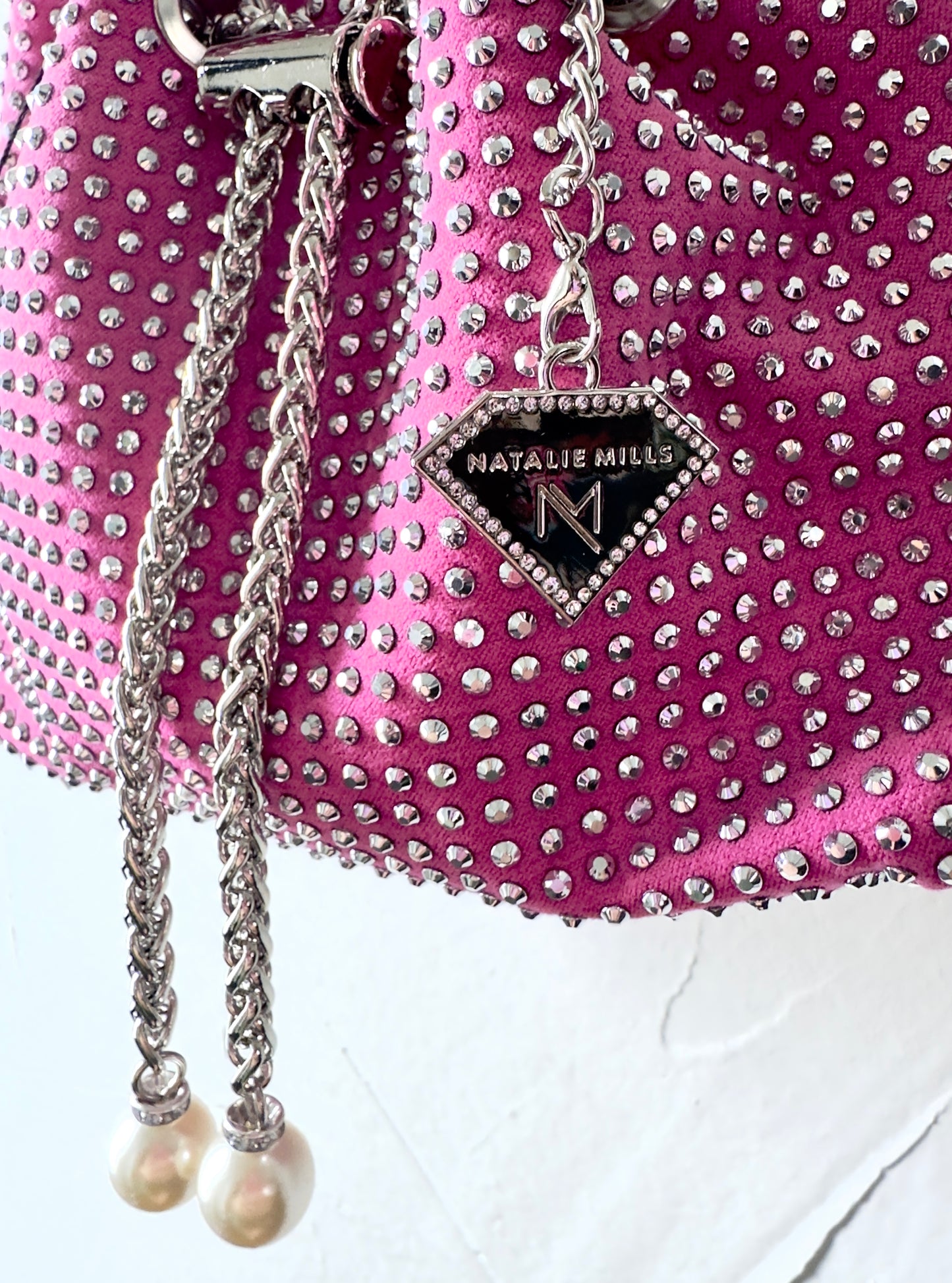 Rhinestone Rena Drawstring Handbag