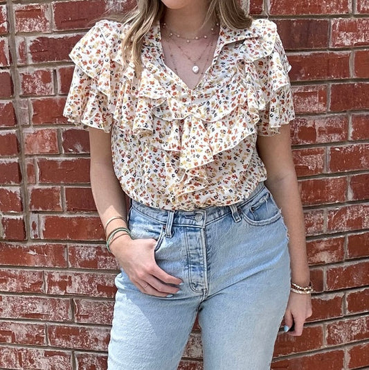 V-Neck Floral Top